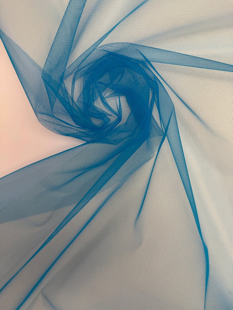 Blue Polyamide Mesh Fabric