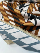 Polyester Sateen Printed Brown Black