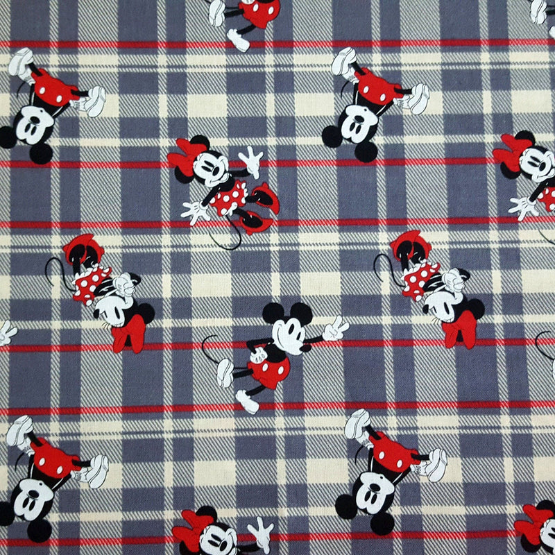 Quilting Cotton Disney Mickey and Minnie Plaid