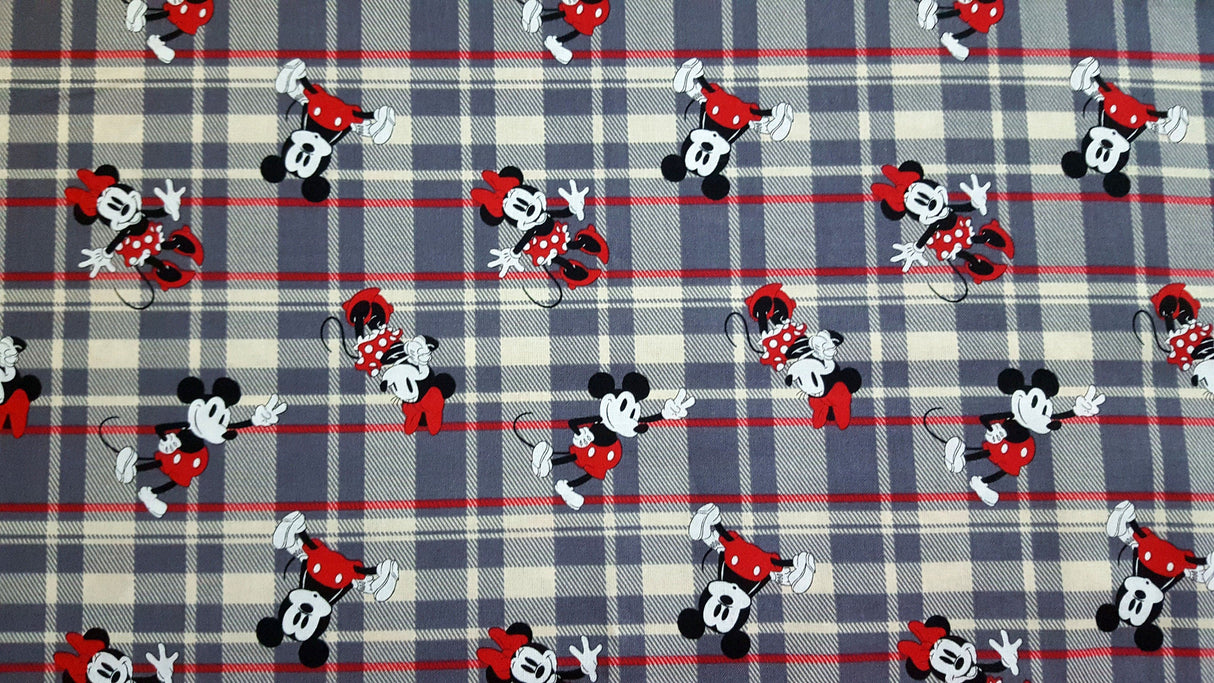 Quilting Cotton Disney Mickey and Minnie Plaid