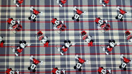 Quilting Cotton Disney Mickey and Minnie Plaid