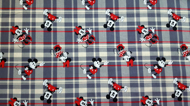 Quilting Cotton Disney Mickey and Minnie Plaid