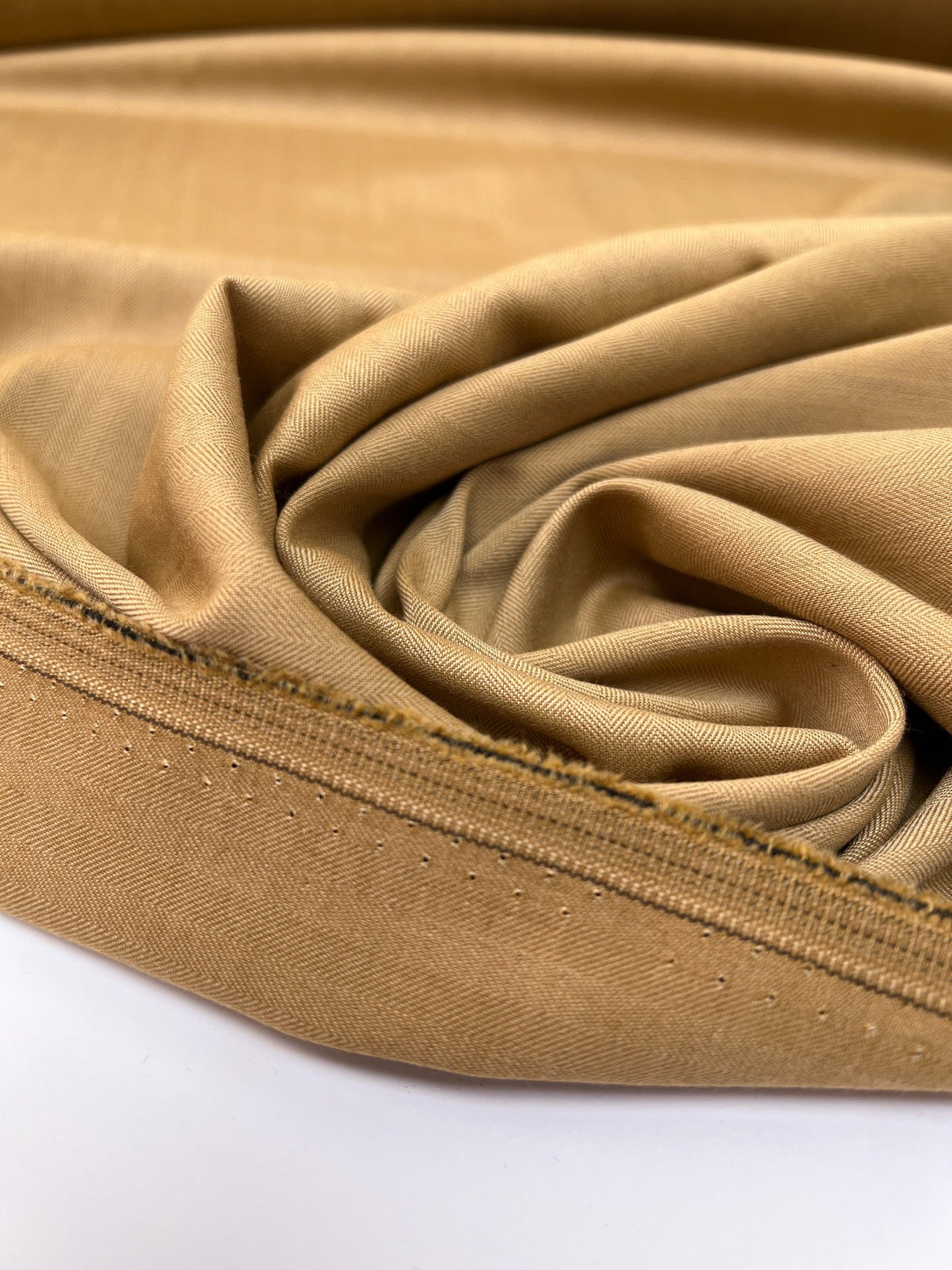 Beige Herringbone Twill Fabric