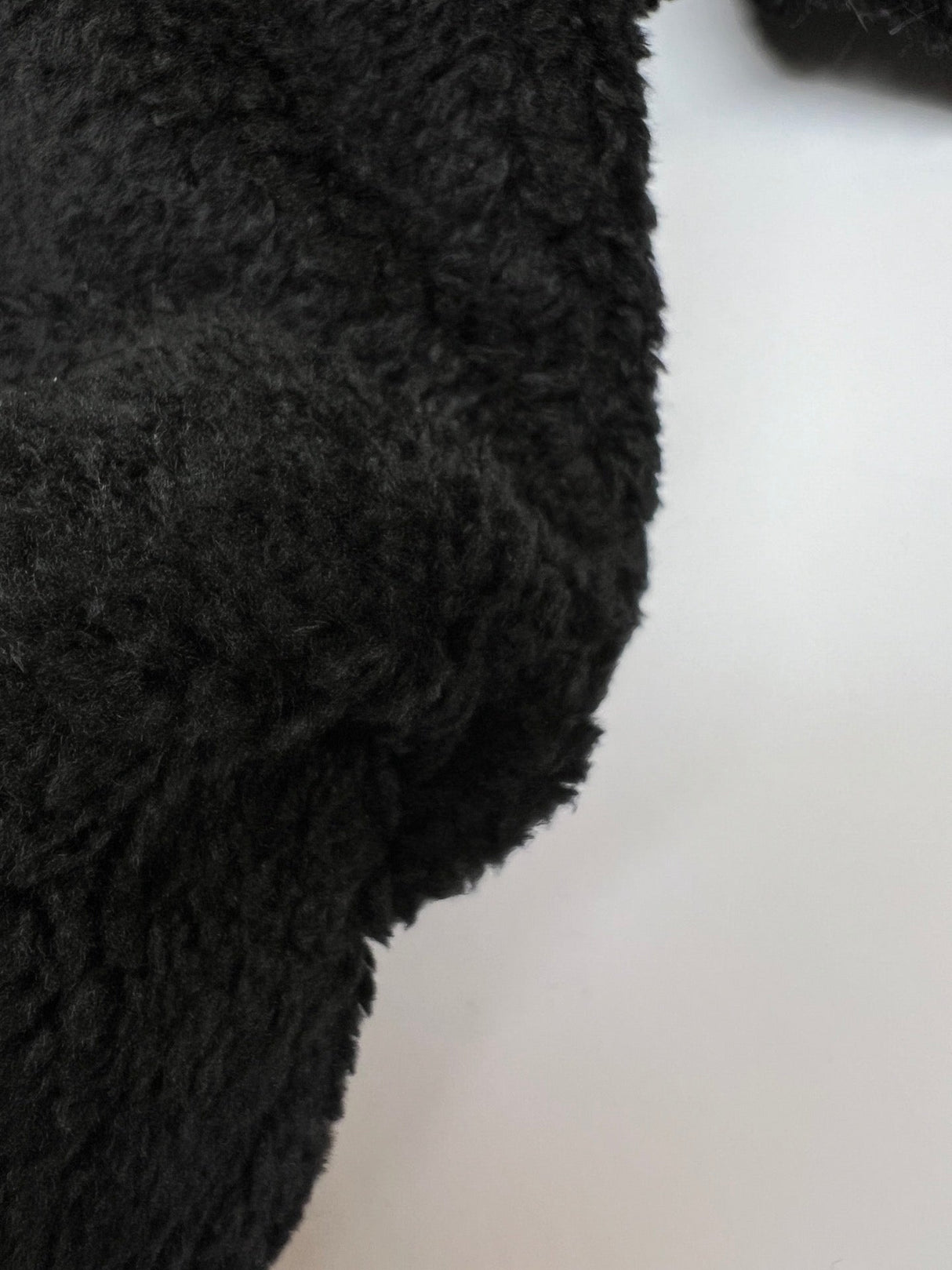 Black Polyamide Polyester Faux Fur