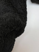 Black Polyamide Polyester Faux Fur