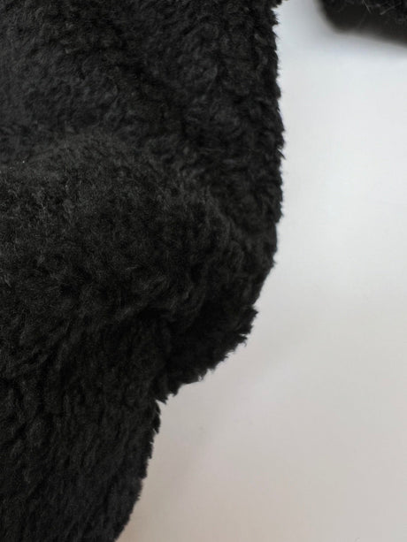 Black Polyamide Polyester Faux Fur