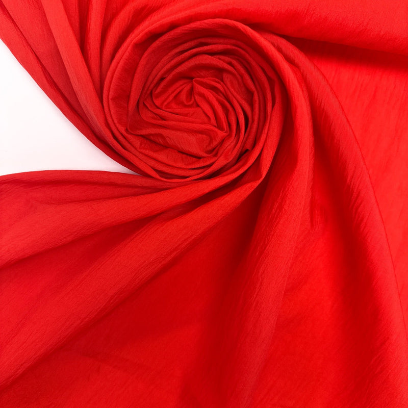 Polyamide Crinkled Red Fabric