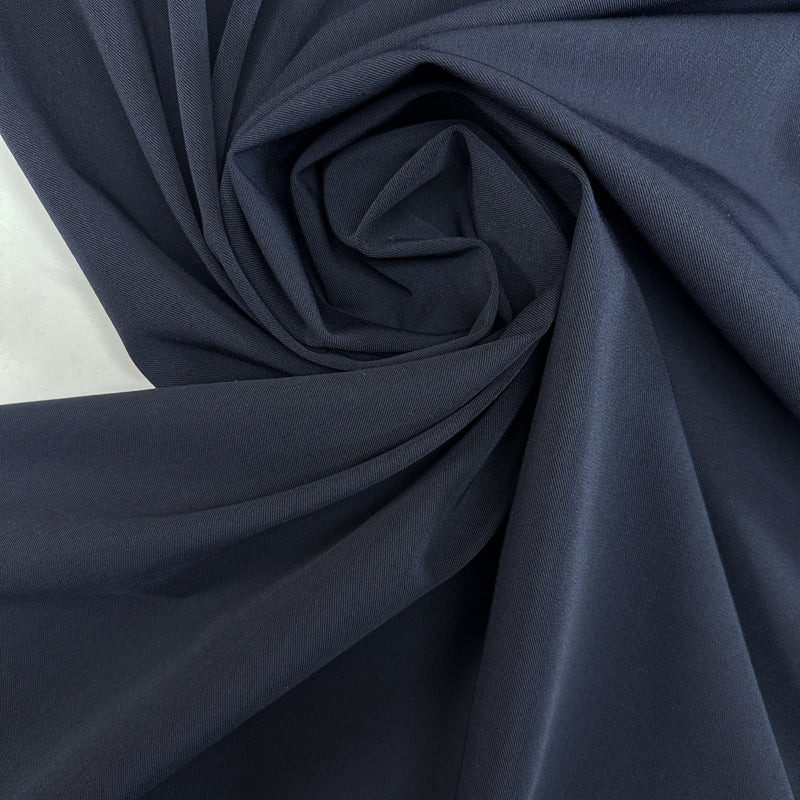 Polyester Viscose Elastane Twill Blue