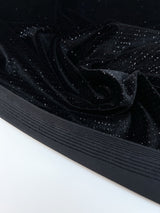 Black Velour Knitted Polyamide Stretch Fabric