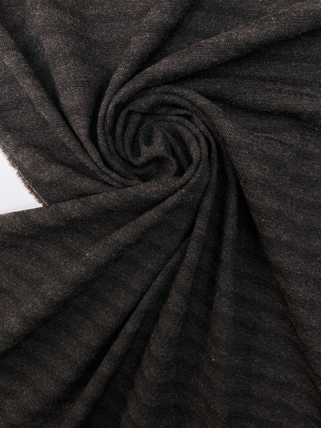Italian Wool Twill Striped Gray Black