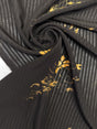 Cotton Chiffon Printed Floral Black Yellow