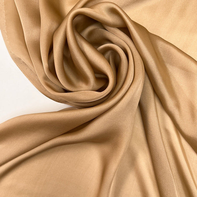Silk Satin Fabric Brown