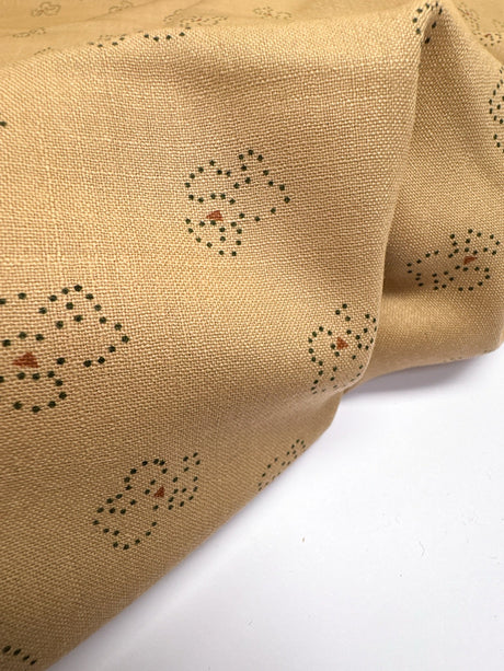 Wool Beige Printed Fabric