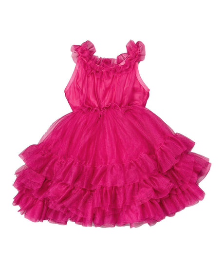 Unik Girl Tulle Layered Dress - Tulle Fabric, Layered Design, Multiple Colors, Sizes 4-10 (1 Piece)
