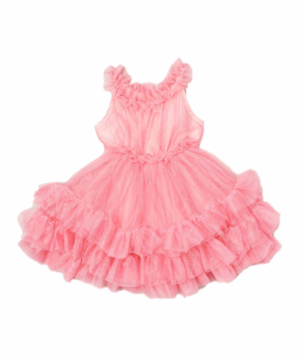 Unik Girl Tulle Layered Dress - Tulle Fabric, Layered Design, Multiple Colors, Sizes 4-10 (1 Piece)