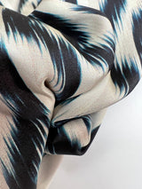 Polyester Sateen Printed Beige Blue