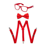 Neon Suspender, Bowtie Accessory Set - Adults