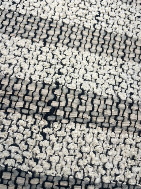 Wool Tweed Suit Fabric White Beige Black