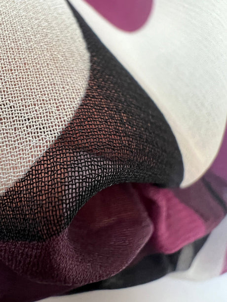 Polyester Chiffon Crepe Black Purple Printed