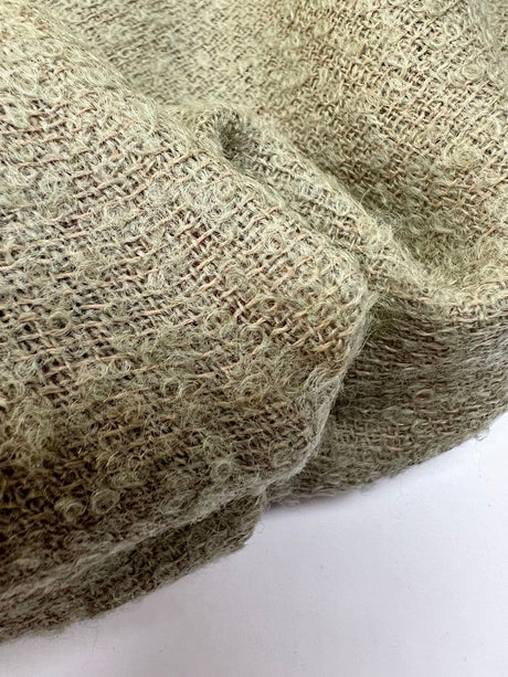 Wool Bouclé Fabric Green Shades