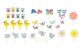 Oasis Supply, Bilingual-Good For English & Spanish- Baby Shower, Deluxe Welcome Baby Cake Topper Kit, 30-piece set, Including "B A B Y" and "B E B E" Baby Blocks