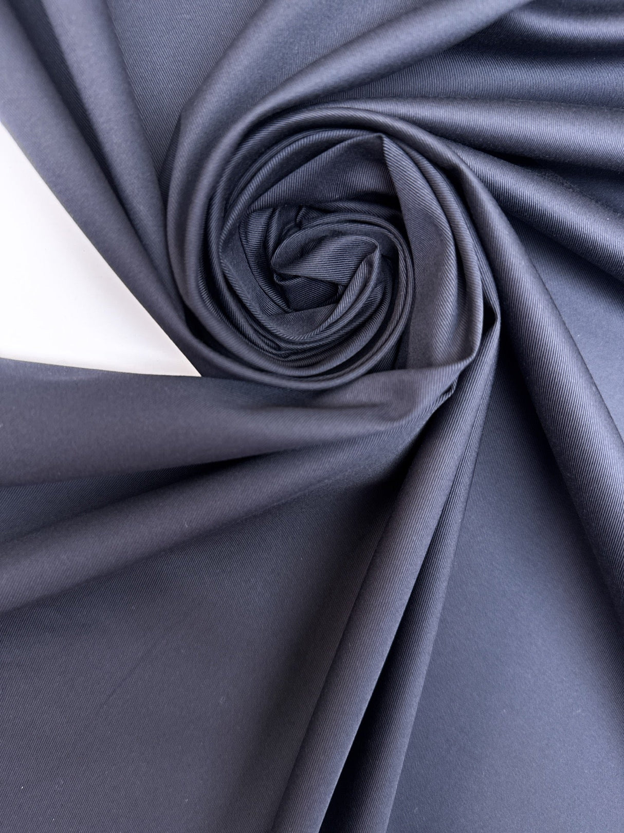 Blue Viscose Elastane Twill