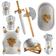 Children's knight role play set with armor and costume accessories