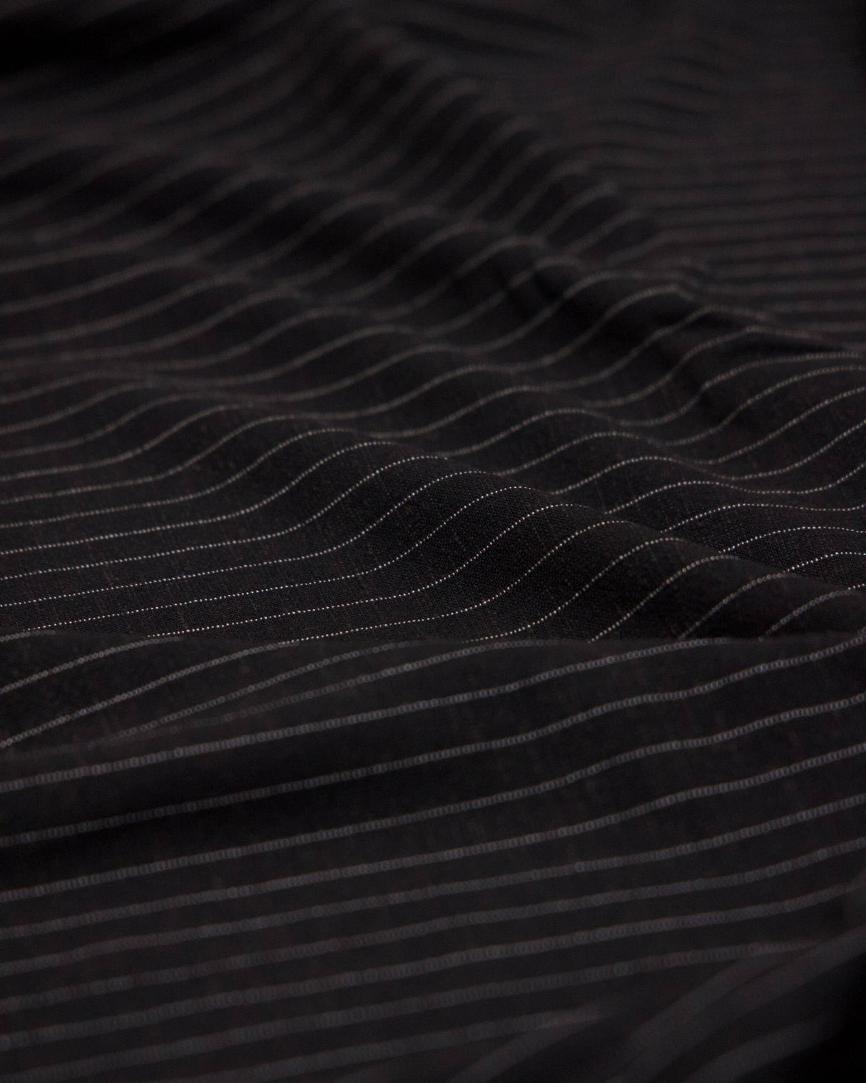 Black Pinstripe Linen Blend