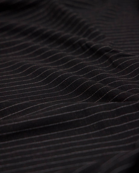 Black Pinstripe Linen Blend