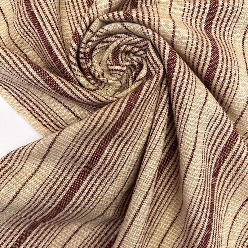 Wool Cotton Striped Fabric