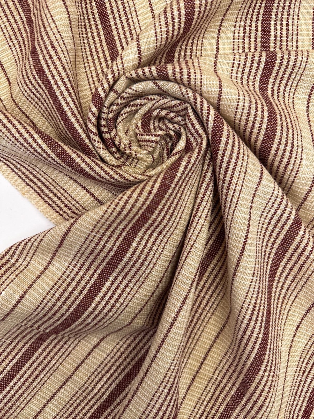 Wool Cotton Striped Fabric