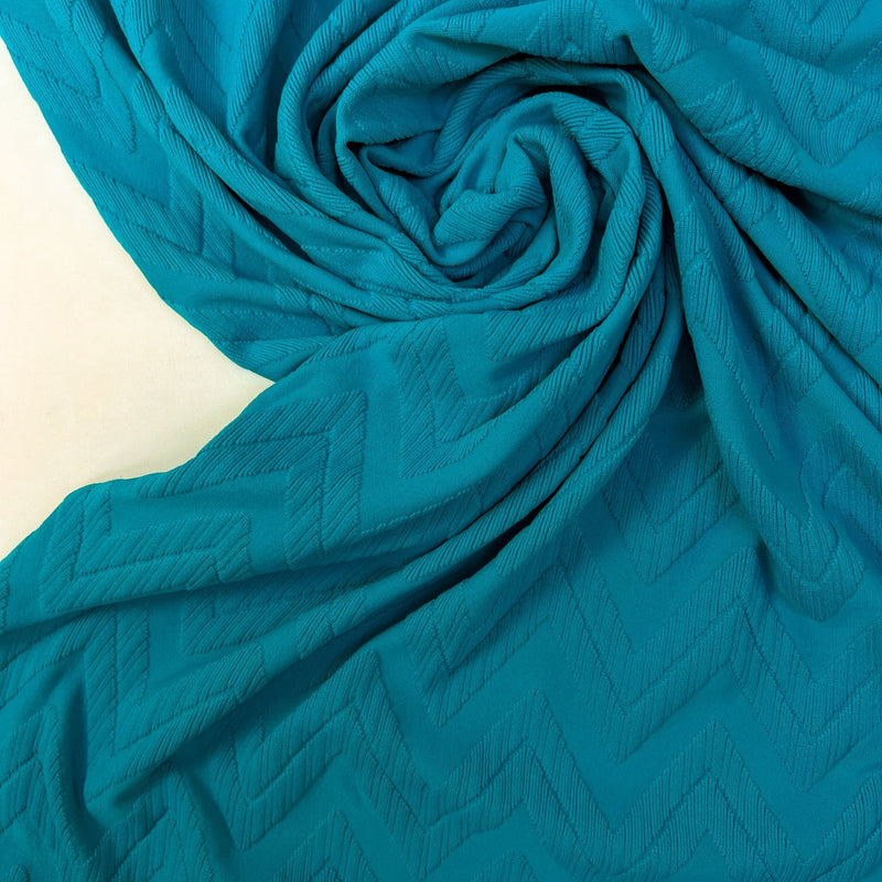 Polyamide Elastane Jacquard Blue Geometric