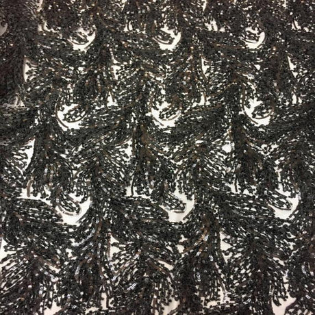 Cozy Pop Thread Floral Sequins Fabric - 100 Percent Polyester, Floral Sequin Lace, 52" Width, No Stretch (1 Yard)