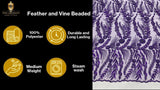 Feather And Vine Beaded Lace Fabric - Feather And Vine Pattern, 54" Width (1 Yard)