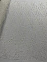 Feather And Vine Beaded Lace Fabric - Feather And Vine Pattern, 54" Width (1 Yard)