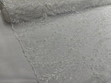 Feather And Vine Beaded Lace Fabric - Feather And Vine Pattern, 54" Width (1 Yard)