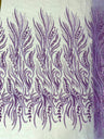 Phoenix Feather Beaded Lace Hand Beaded Lace Fabric - Gold, Hunter Green, Beige, Blush Pink, Ivory, Lavender, Red, Royal Blue, Silver, Black, 54" Width (1 Yard)