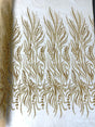 Phoenix Feather Beaded Lace Hand Beaded Lace Fabric - Gold, Hunter Green, Beige, Blush Pink, Ivory, Lavender, Red, Royal Blue, Silver, Black, 54" Width (1 Yard)
