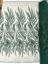 Phoenix Feather Beaded Lace Hand Beaded Lace Fabric - Gold, Hunter Green, Beige, Blush Pink, Ivory, Lavender, Red, Royal Blue, Silver, Black, 54" Width (1 Yard)
