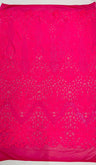 Feather Damask Sequin Design 4 Way Stretch Mesh Fabric - Floral Damask, Iridescent Sequins, 4 Way Stretch, 1 Yard
