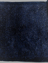 Feather Sequin Velvet Fabric - Feather And Sequin Design, 54" Width (1 Yard)