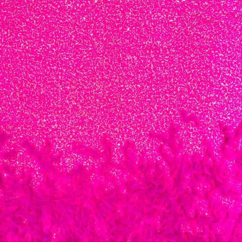 Feather Sequin Velvet Fabric - Feather And Sequin Design, 54" Width (1 Yard)
