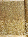 Feather Sequin Velvet Fabric - Feather And Sequin Design, 54" Width (1 Yard)