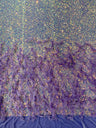 Feather Sequin Velvet Fabric - Feather And Sequin Design, 54" Width (1 Yard)