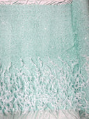 Feather Sequin Velvet Fabric - Feather And Sequin Design, 54" Width (1 Yard)