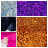 Feather Sequin Velvet Fabric - Feather And Sequin Design, 54" Width (1 Yard)