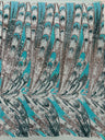 Feather Wing Sequin Fabric - Iridescent Feather Damask, 54" Width (1 Yard)