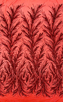 Feather Wing Shiny Sequin Mesh Fabric - Feather Wing Sequin Design, 54" Width (1 Yard)