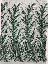 Feather Wing Shiny Sequin Mesh Fabric - Feather Wing Sequin Design, 54" Width (1 Yard)