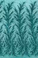 Feather Wing Shiny Sequin Mesh Fabric - Feather Wing Sequin Design, 54" Width (1 Yard)